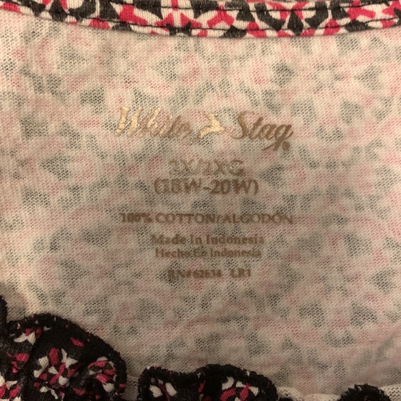 WHITE STAG RED WHITE & BLACK DESIGN STRETCHY SHORT SLEEVE T-SHIRT TOP - Picture 6 of 6